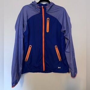 Under Armour Blue and Lavender Lightweight Jacket with Orange Accent